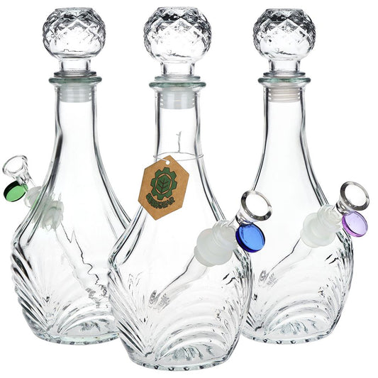 SeshGear Vintage Decanter Style Glass Water Pipe - 10.75" / 14mm F / High Stripe / Colors Vary by Smoke Drop | Buddy Brandz | Buddy Brandz