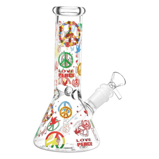 Pulsar World Peace Beaker Glass Water Pipe by Smoke Drop - view 2 | Buddy Brandz - alternate view | Buddy Brandz