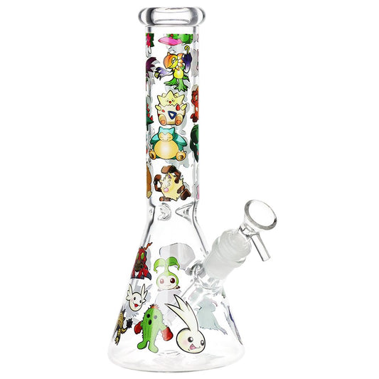 Pocket Monsters Beaker Glass Water Pipe - 10" / 14mm F by Smoke Drop - view 2 | Buddy Brandz - alternate view | Buddy Brandz