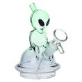 Load image into Gallery viewer, Alien UFO Ombre Mini Glass Water Pipe - 5" by Smoke Drop - view 2 | Buddy Brandz