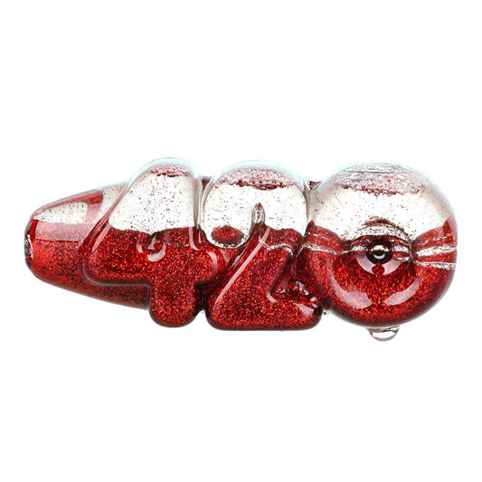 Glitter 420 Glycerin Glass Hand Pipe - 4.25" (4 pack) by Smoke Drop - view 2 | Buddy Brandz - alternate view | Buddy Brandz