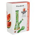 Load image into Gallery viewer, Pulsar Fruit Series Watermelon Zkittles Herb Pipe Glow Duo - 10" / 14mm F by Smoke Drop - view 7 | Buddy Brandz