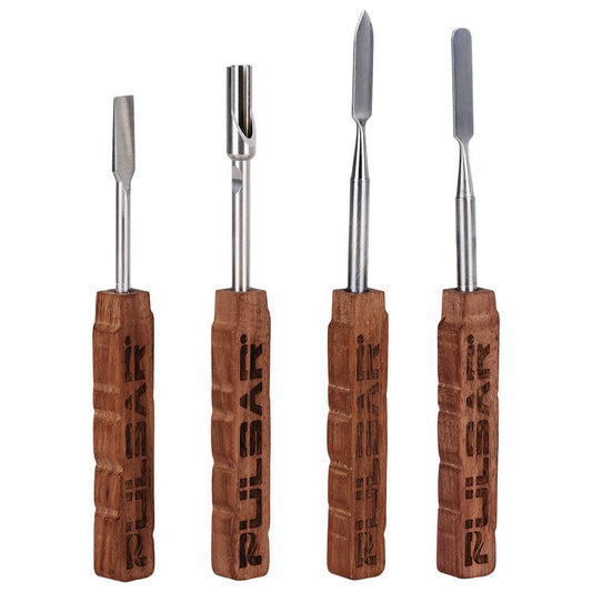 Pulsar Wooden Dab Tool Stainless Steel Tip (4 pack) by Smoke Drop | Buddy Brandz | Buddy Brandz
