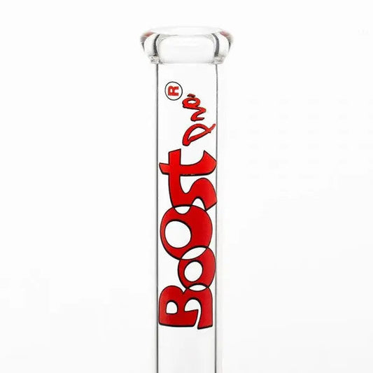 Boost | 17" Red Beaker Base Glass Water Pipe by Smoke Drop - view 2 | Buddy Brandz - alternate view | Buddy Brandz