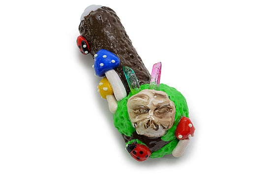Clay Ladybug Mushroom Crystals Handpipe by FC - view 2 | Buddy Brandz - alternate view | Buddy Brandz