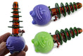 Load image into Gallery viewer, Mushroom Pine Tree Glass Pipe by FC - view 7 | Buddy Brandz