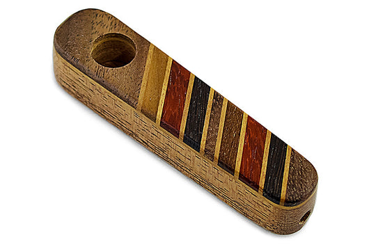 Brass Inlayed Wood Pipe by Nobilis | Buddy Brandz | Buddy Brandz