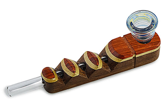 Laminated Wood Pipe w/ Pyrex Bowl by Nobilis | Buddy Brandz | Buddy Brandz
