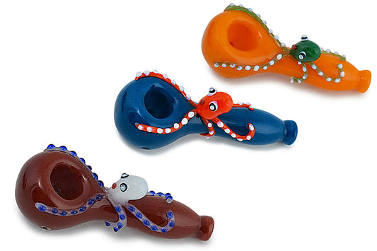 Colorful Octopus Glass Pipe by FC | Buddy Brandz | Buddy Brandz