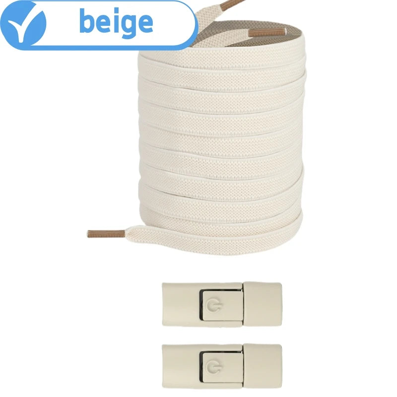 New Without Ties Elastic Laces No Tie Shoe Laces Press Lock Shoelaces Sneaker Kids Adult 8MM Widened Flat Shoelace for Shoes by Buddy Brandz - view 14 | Buddy Brandz