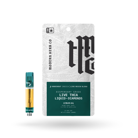 THCa Vape Cartridge Live Resin Liquid Diamonds: Lemon OG (Indica) - 1g by Modern Herb Co | Buddy Brandz | Buddy Brandz