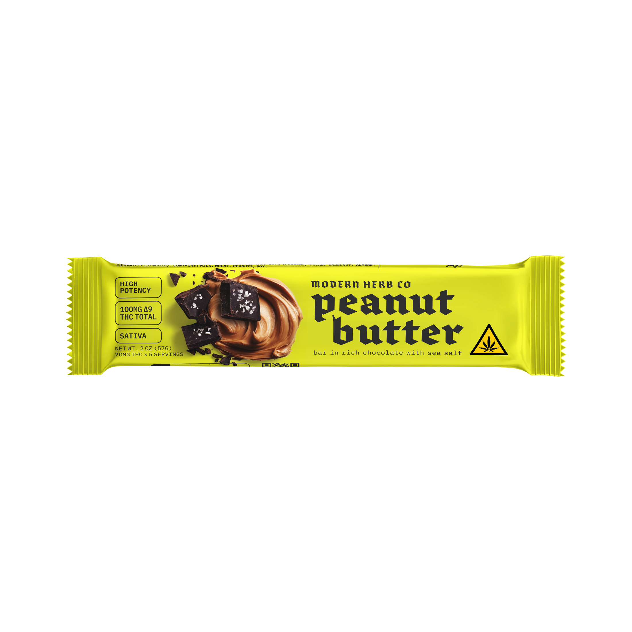Dark Chocolate Salted Peanut Butter Bar (Sativa) by Modern Herb Co | Buddy Brandz