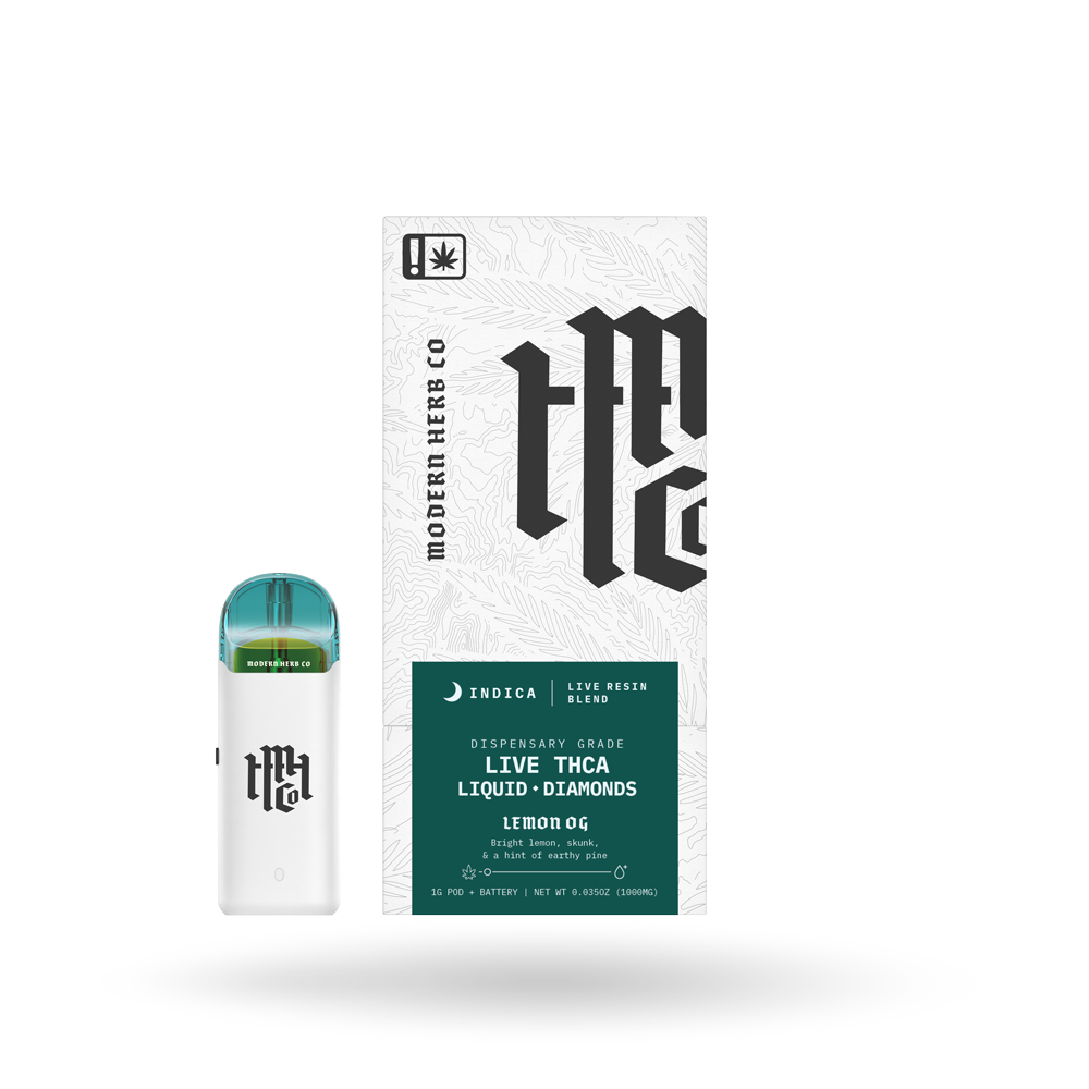 THCa Pod Kit Live Resin Liquid Diamonds: Lemon OG (Indica) - 1g by Modern Herb Co | Buddy Brandz