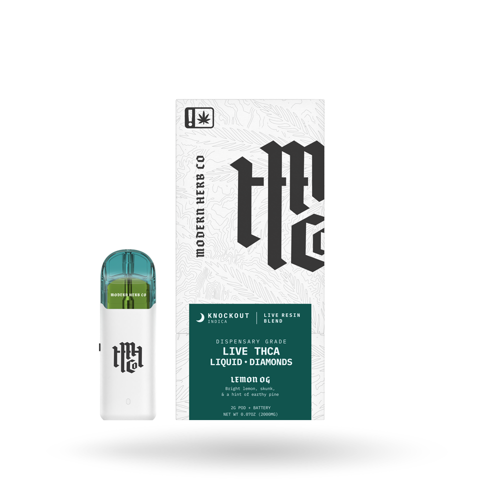 THCa Pod Kit Live Resin Liquid Diamonds: Lemon OG (Indica) - 2g by Modern Herb Co | Buddy Brandz