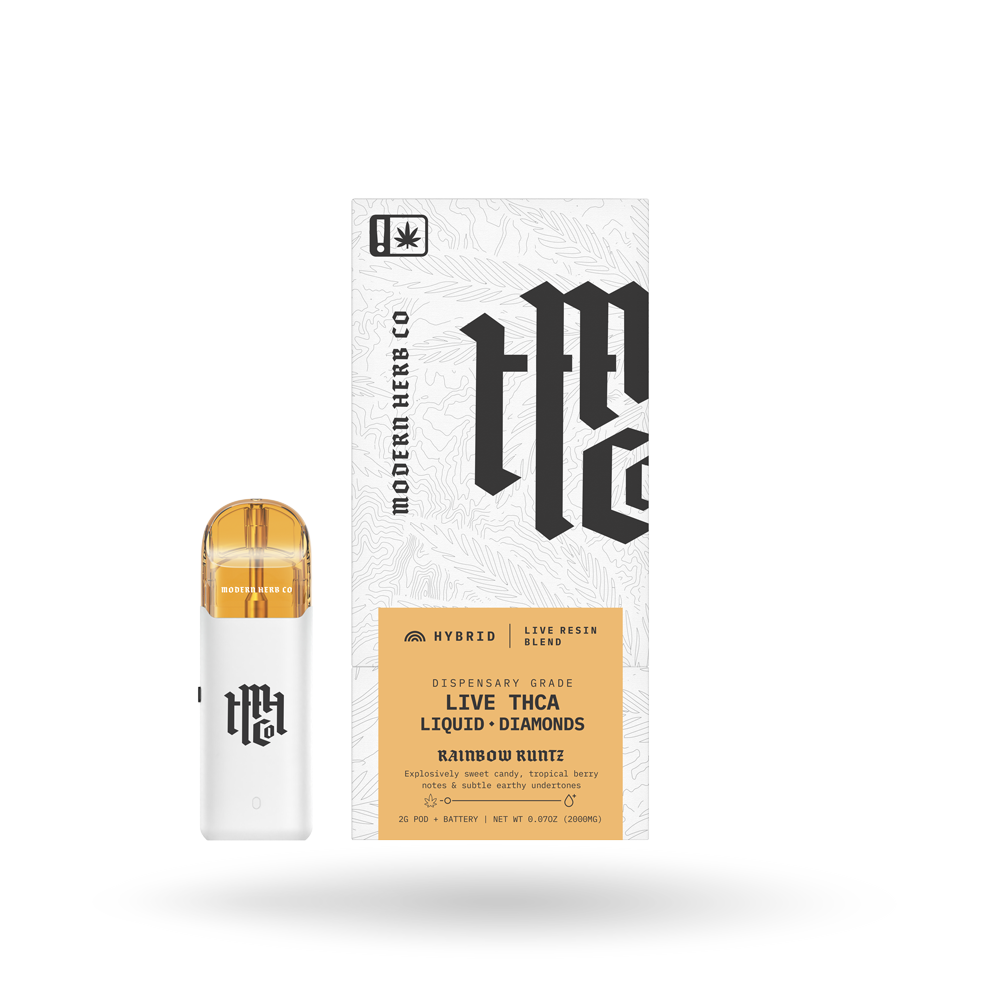 THCa Pod Kit Live Resin Liquid Diamonds: Rainbow Runtz (Hybrid) - 2g by Modern Herb Co | Buddy Brandz
