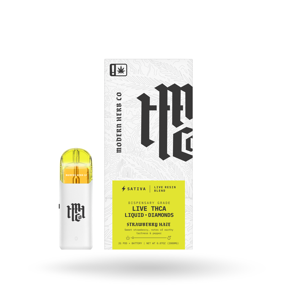 THCa Pod Kit Live Resin Liquid Diamonds: Strawberry Haze (Sativa) - 2g by Modern Herb Co | Buddy Brandz