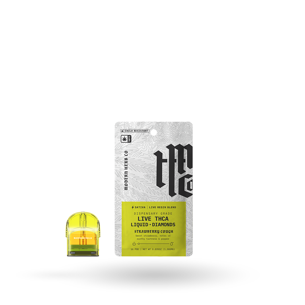 THCa Pod Refill Live Resin Liquid Diamonds: Strawberry Cough (Sativa) - 1g by Modern Herb Co | Buddy Brandz