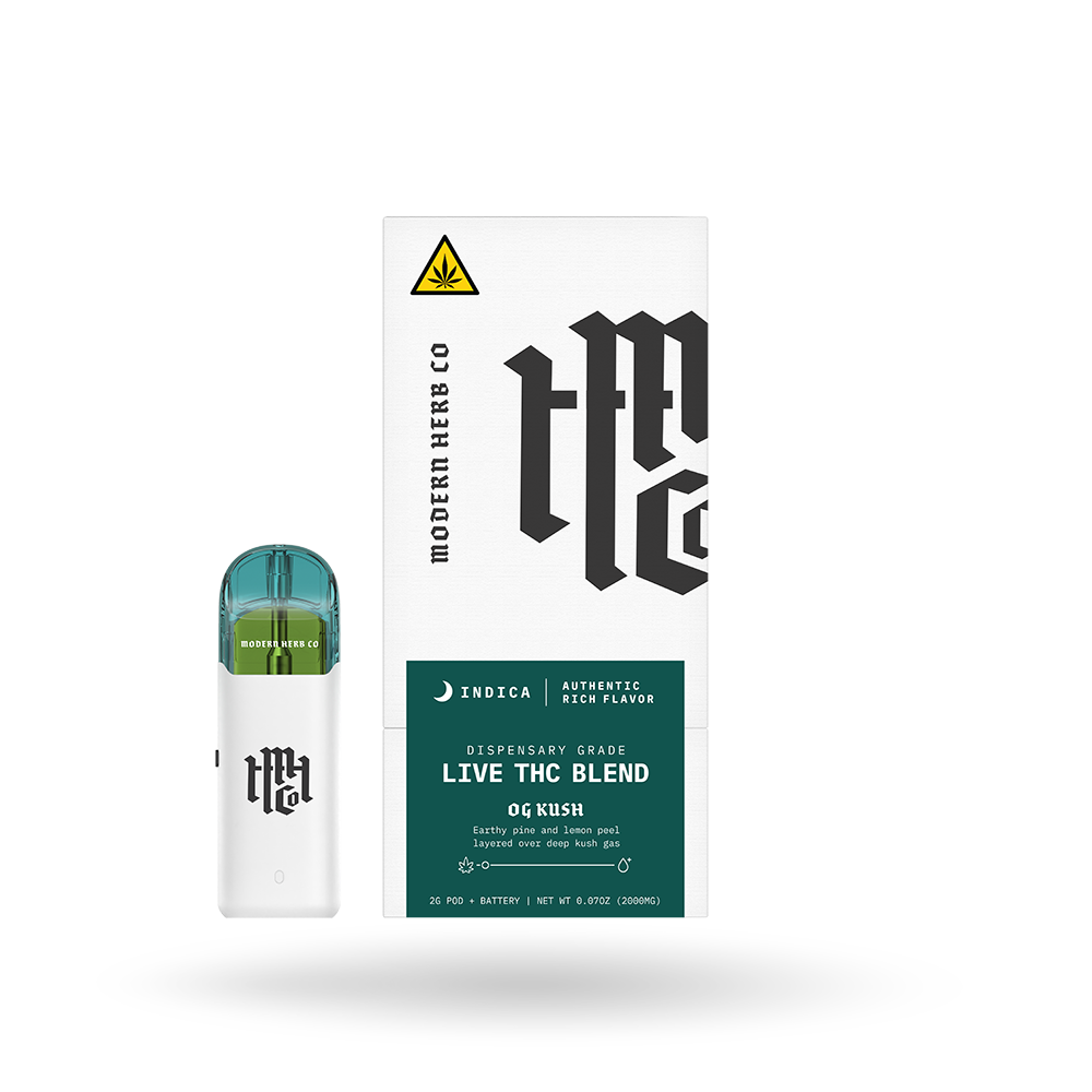 Live THC Pod Starter Kit: OG Kush (Indica) 2g by Modern Herb Co | Buddy Brandz