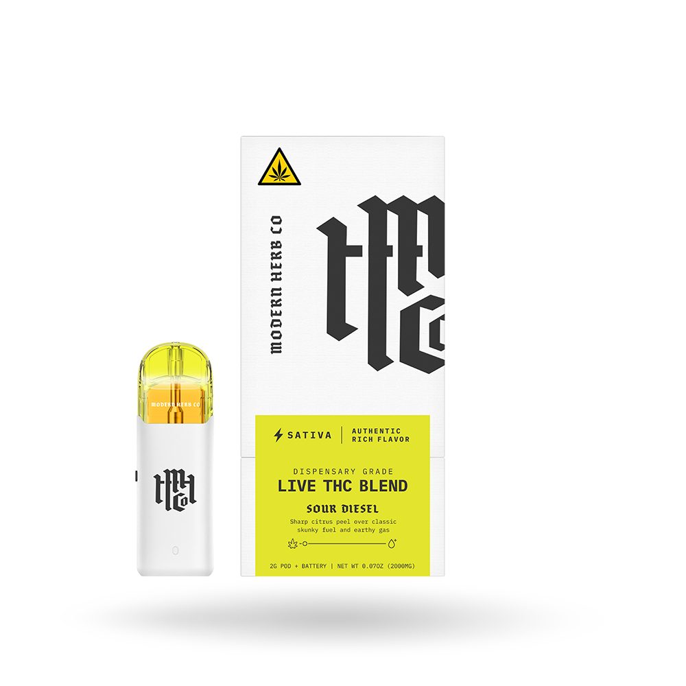 Live THC Pod Starter Kit: Sour Diesel (Sativa) 2g by Modern Herb Co | Buddy Brandz