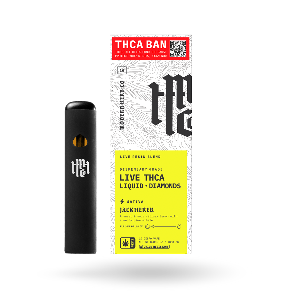 THCa Disposable Live Resin Liquid Diamonds: Jack Herer (Sativa) - 1g by Modern Herb Co | Buddy Brandz