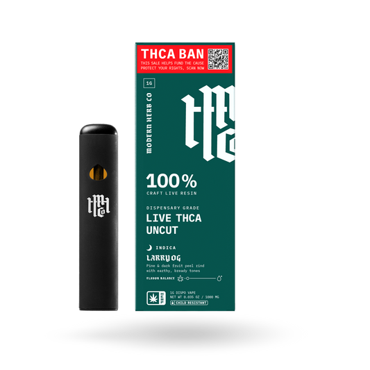 THCa Live Resin Disposable Uncut: Larry OG (Indica) - 1g by Modern Herb Co | Buddy Brandz | Buddy Brandz