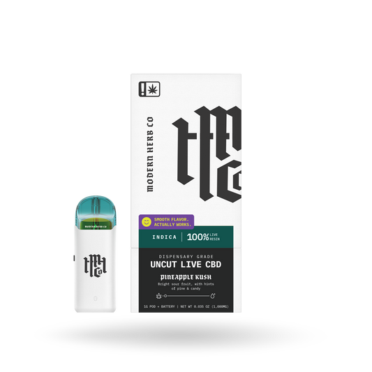 Live CBD Uncut Pod Starter Kit: Pineapple Kush (Indica) 1g by Modern Herb Co | Buddy Brandz | Buddy Brandz