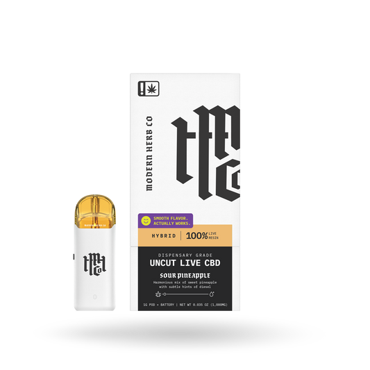 Live CBD Uncut Pod Starter Kit: Sour Pineapple (Hybrid) 1g by Modern Herb Co | Buddy Brandz | Buddy Brandz