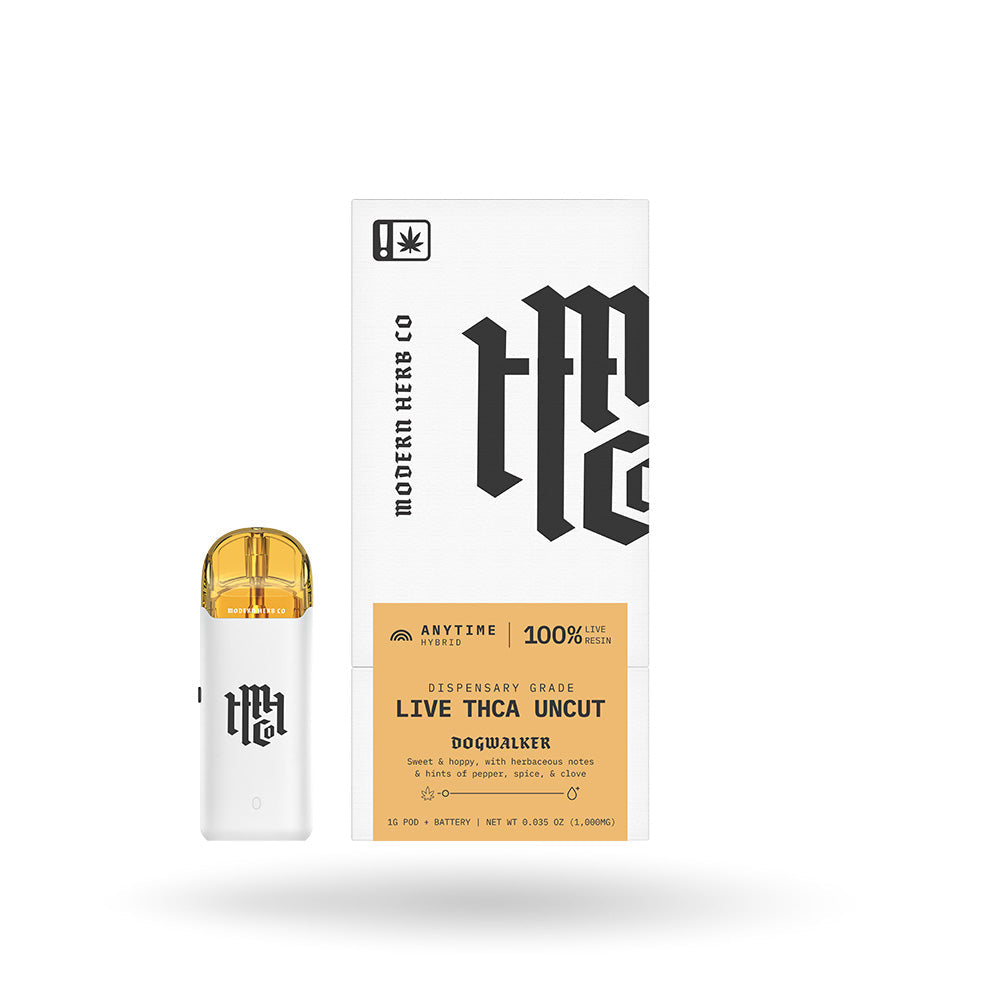 THCa Live Resin Uncut Pod Kit: Hybrid, Dogwalker 1g by Modern Herb Co | Buddy Brandz