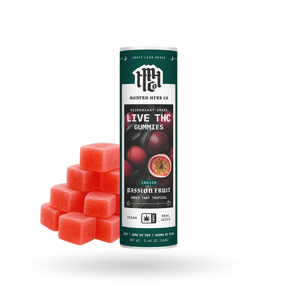 Live Resin D9 THC Gummies: Passion Fruit (Indica), 20ct by Modern Herb Co | Buddy Brandz
