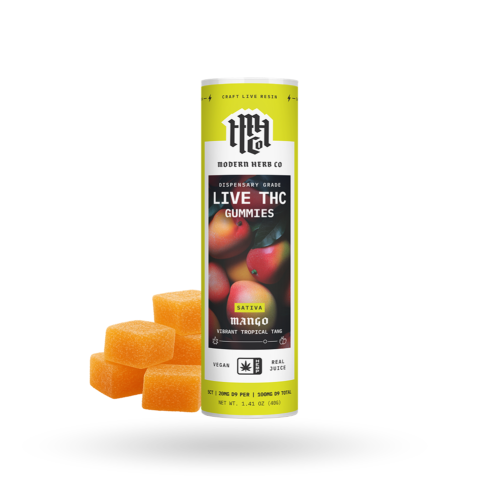 Live Resin D9 THC Gummies: Mango (Sativa), 5ct by Modern Herb Co | Buddy Brandz