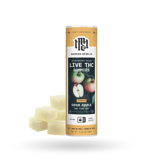 Live Resin D9 THC Gummies: Sour Apple (Hybrid), 5ct by Modern Herb Co | Buddy Brandz | Buddy Brandz