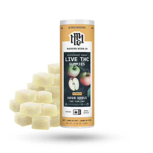 Live Resin D9 THC Gummies: Sour Apple (Hybrid) - 20ct by Modern Herb Co | Buddy Brandz | Buddy Brandz