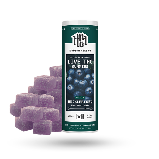 Live Resin D9 THC Gummies: Huckleberry (Indica) - 20ct by Modern Herb Co | Buddy Brandz | Buddy Brandz