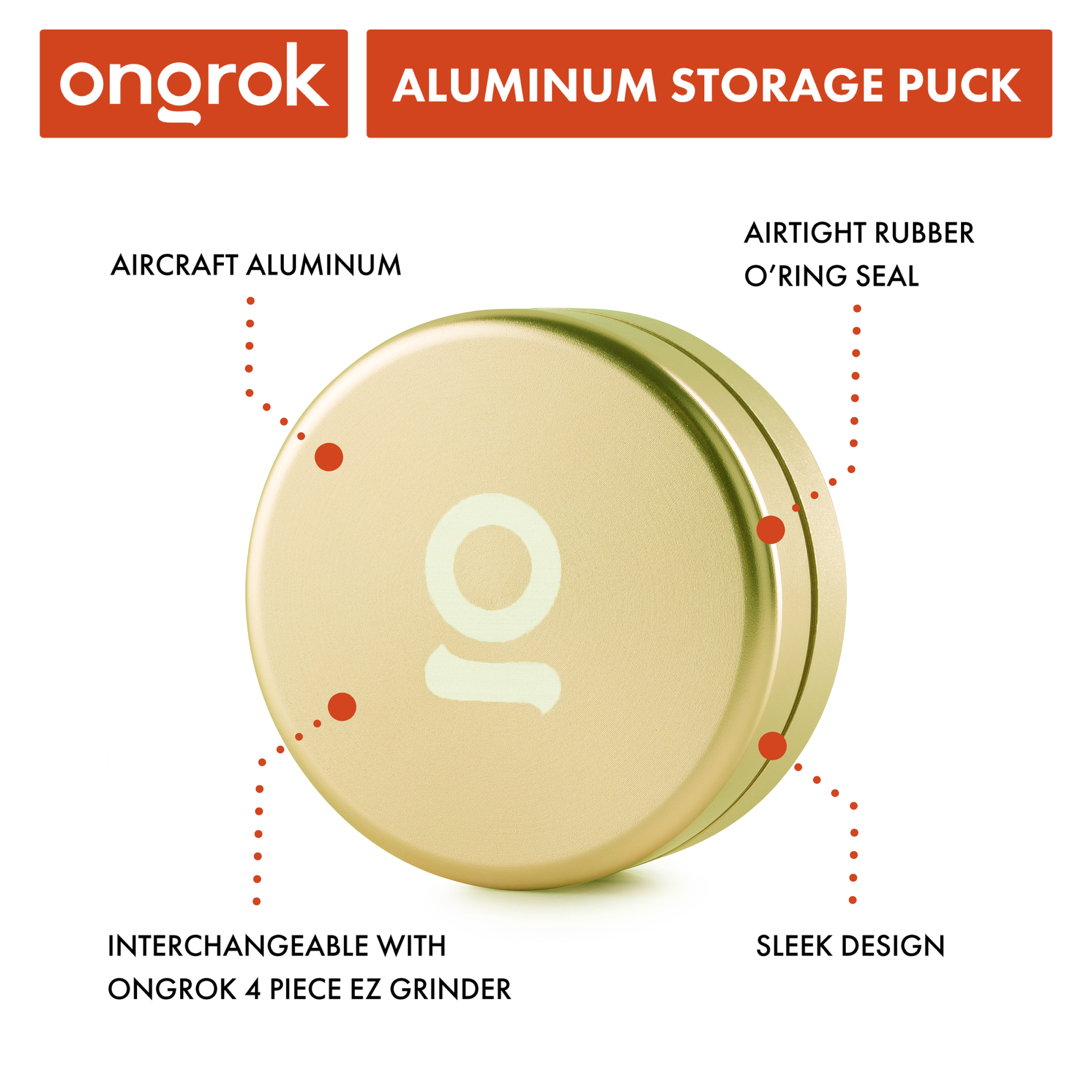 Ongrok Aluminum Storage Puck by Smoke Drop - view 5 | Buddy Brandz