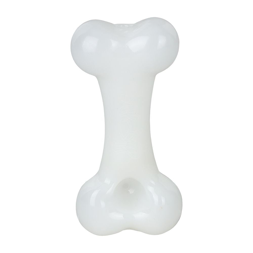 Dogg Lbs Everyday Dogg Bone Glass Hand Pipe | 3.75" by Smoke Drop - view 3 | Buddy Brandz