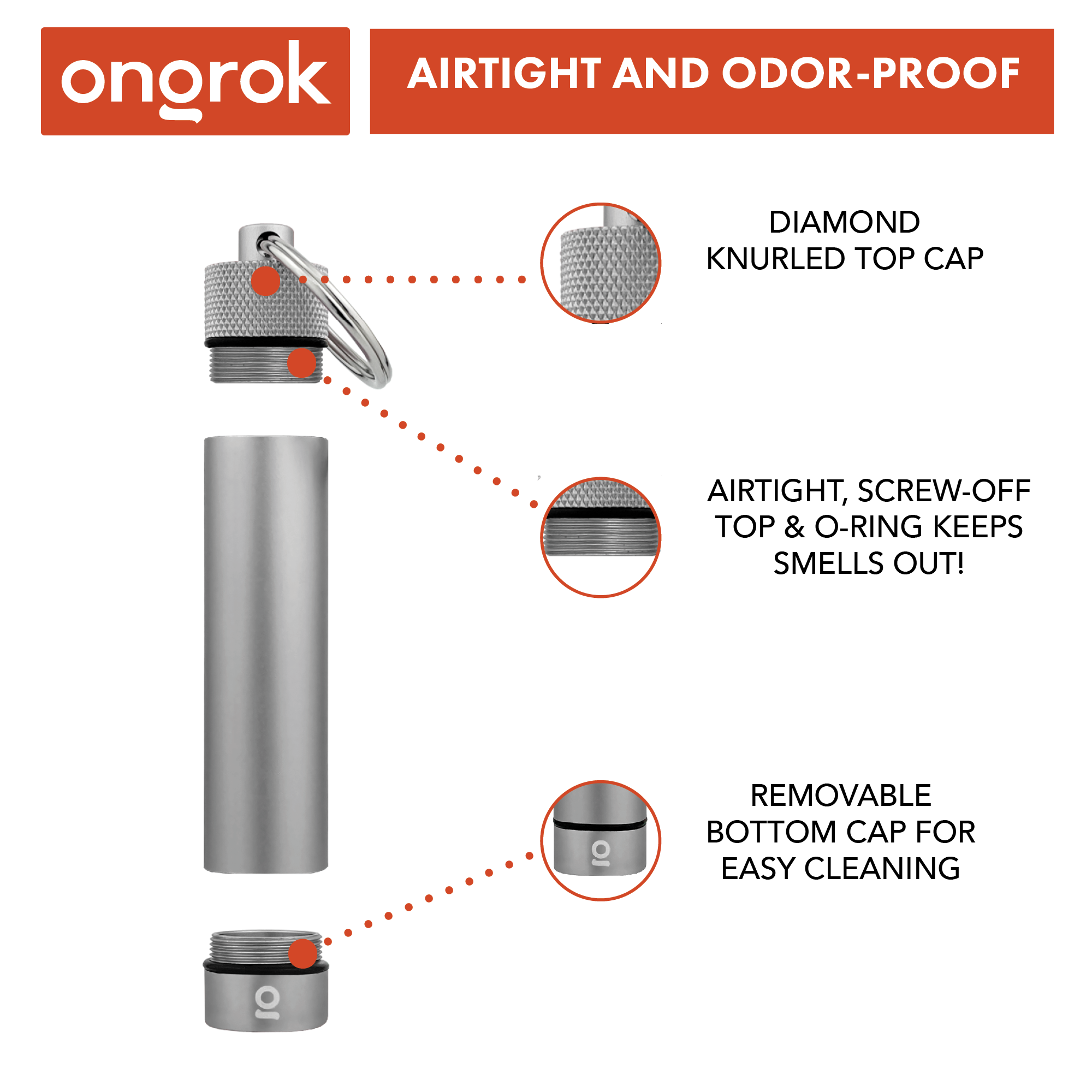 Ongrok Aluminum Storage Keychain by Smoke Drop - view 27 | Buddy Brandz