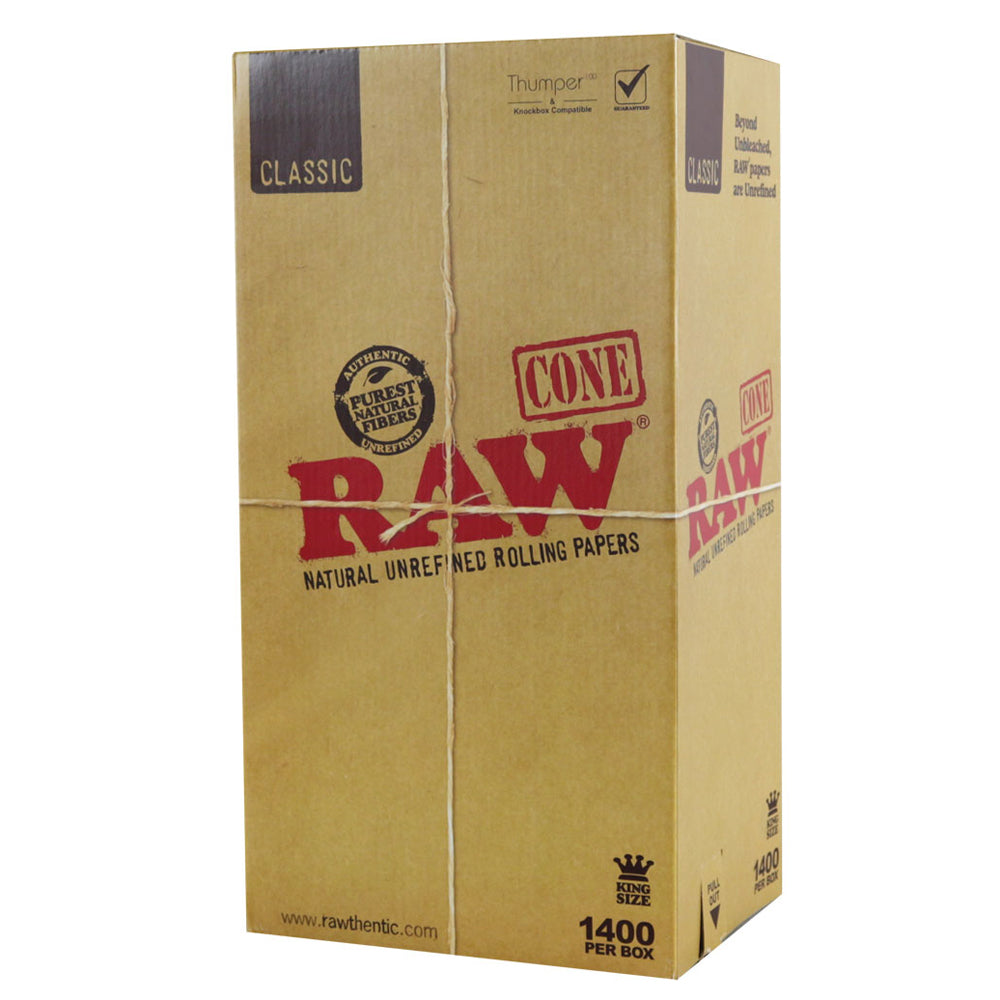 RAW Classic Cones | Kingsize | 1400pc Bulk Box by Smoke Drop | Buddy Brandz