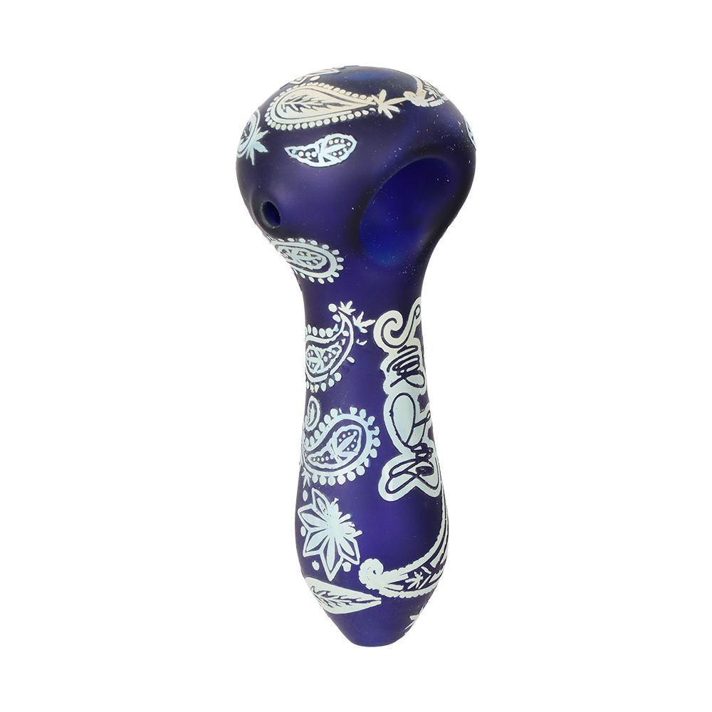 Dogg Lbs Engraved Hazely Glass Spoon Pipe - 4" / Colors Vary by Smoke Drop - view 3 | Buddy Brandz