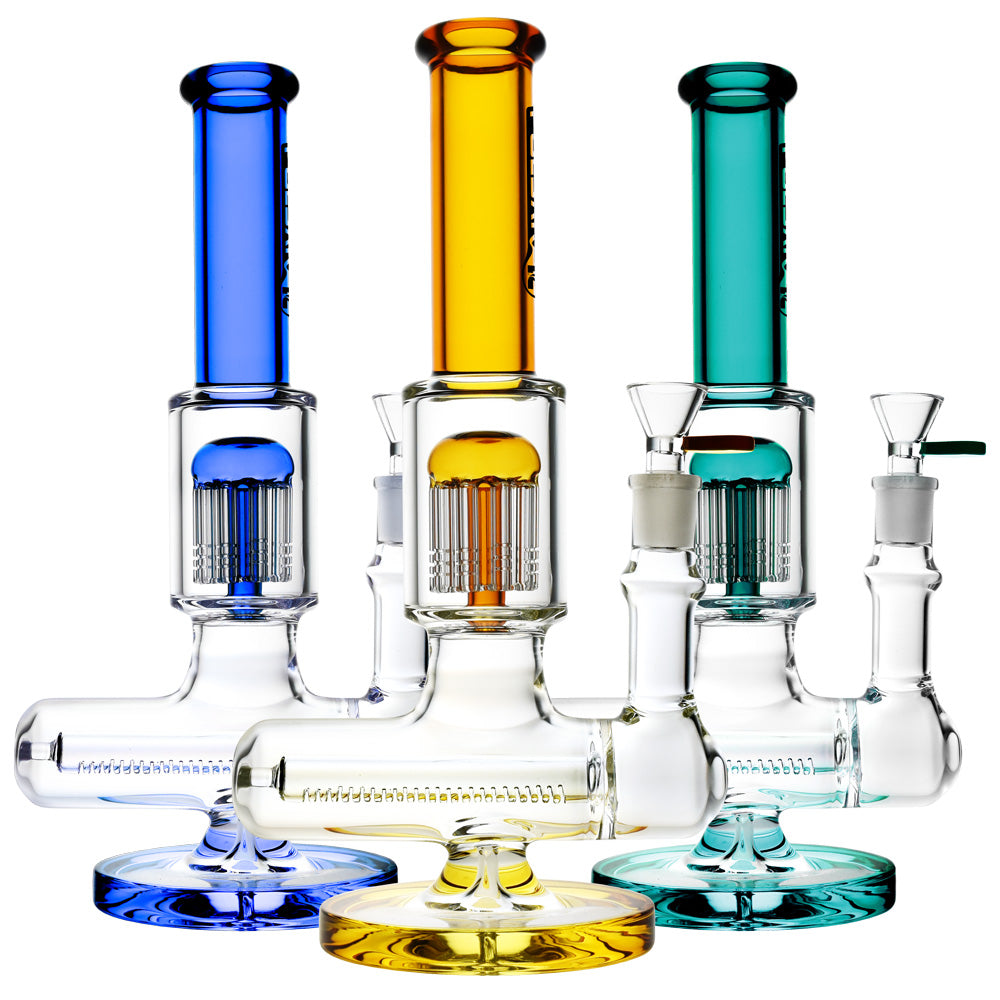 Pulsar Jellyfish Inline Perc Water Pipe- 11"/14mm F/Colors Vary by Smoke Drop | Buddy Brandz