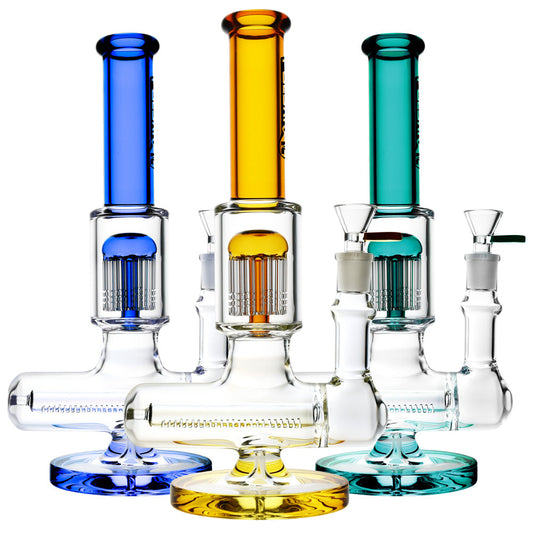 Pulsar Jellyfish Inline Perc Water Pipe- 11"/14mm F/Colors Vary by Smoke Drop | Buddy Brandz | Buddy Brandz