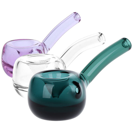 Elegant Bent Hammer Glass Hand Pipe - 4" / Colors Vary by Smoke Drop | Buddy Brandz | Buddy Brandz