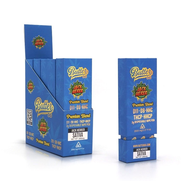 Butter OG Premium Blend D11, D8, HHC, THCP, HHCP 2g Disposable Vape - Jack Herer (Sativa) by Smoke Drop | Buddy Brandz