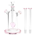 Load image into Gallery viewer, Date Night Heart Perc Dual Neck Glass Water Pipe - 7" / 14mm F by Smoke Drop - view 2 | Buddy Brandz
