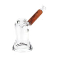 Laad de afbeelding in de Gallery-viewer, Pulsar Wood on Glass Bubbler - 6"
