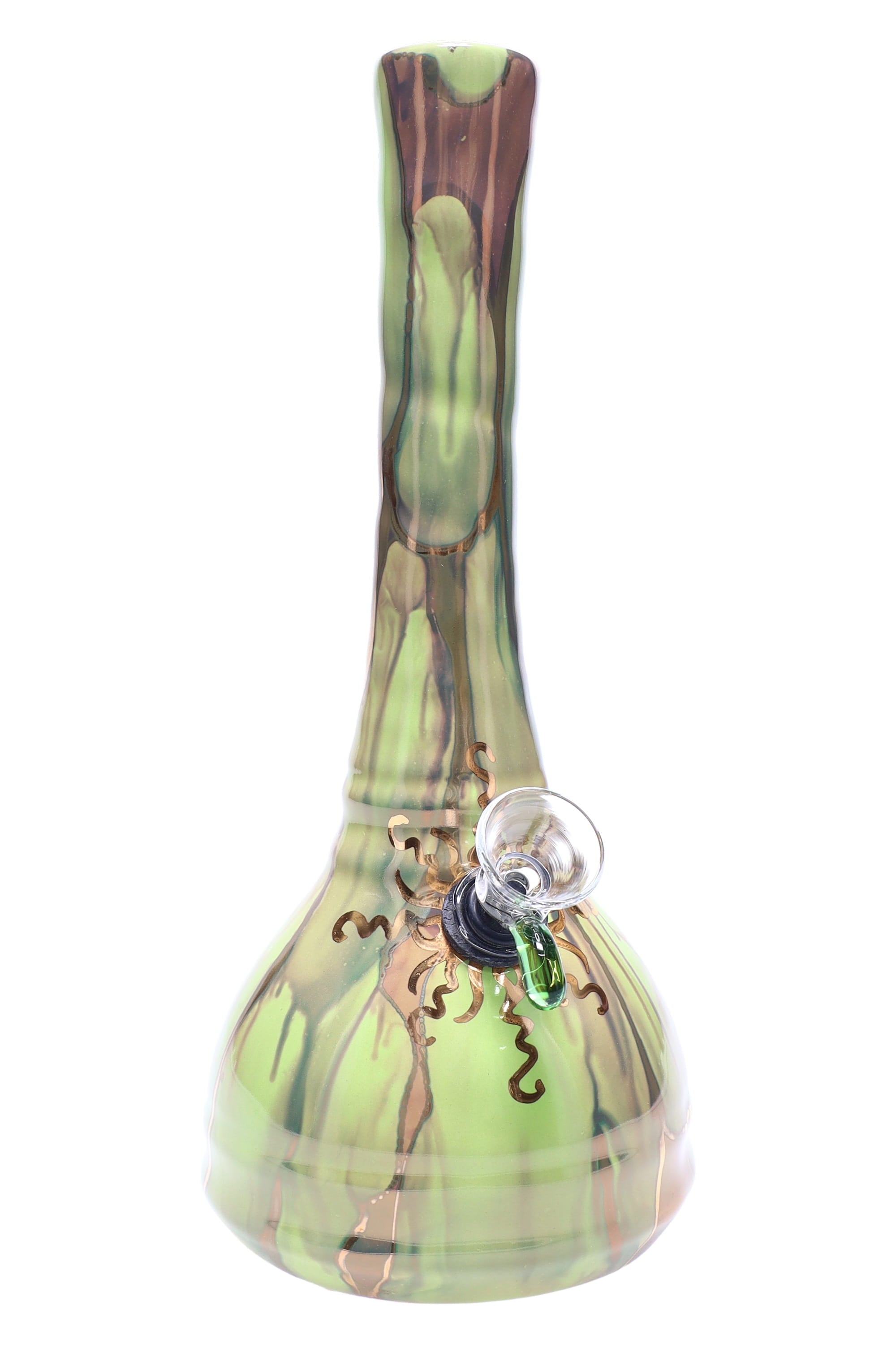 Ancient Creations Gold Sunburst Ceramic Beaker Bong - Made in USA by Smoke Drop - view 11 | Buddy Brandz