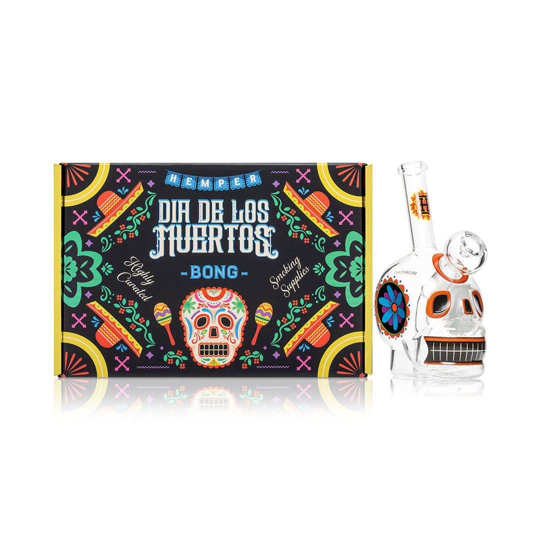 Dia De Los Muertos Skull Bong 6.1" by Smoke Drop | Buddy Brandz