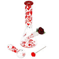 Load image into Gallery viewer, Pulsar Valentine's Hearts 'n' Roses Glass Herb Pipe Duo - 10" / 14mm F by Smoke Drop | Buddy Brandz
