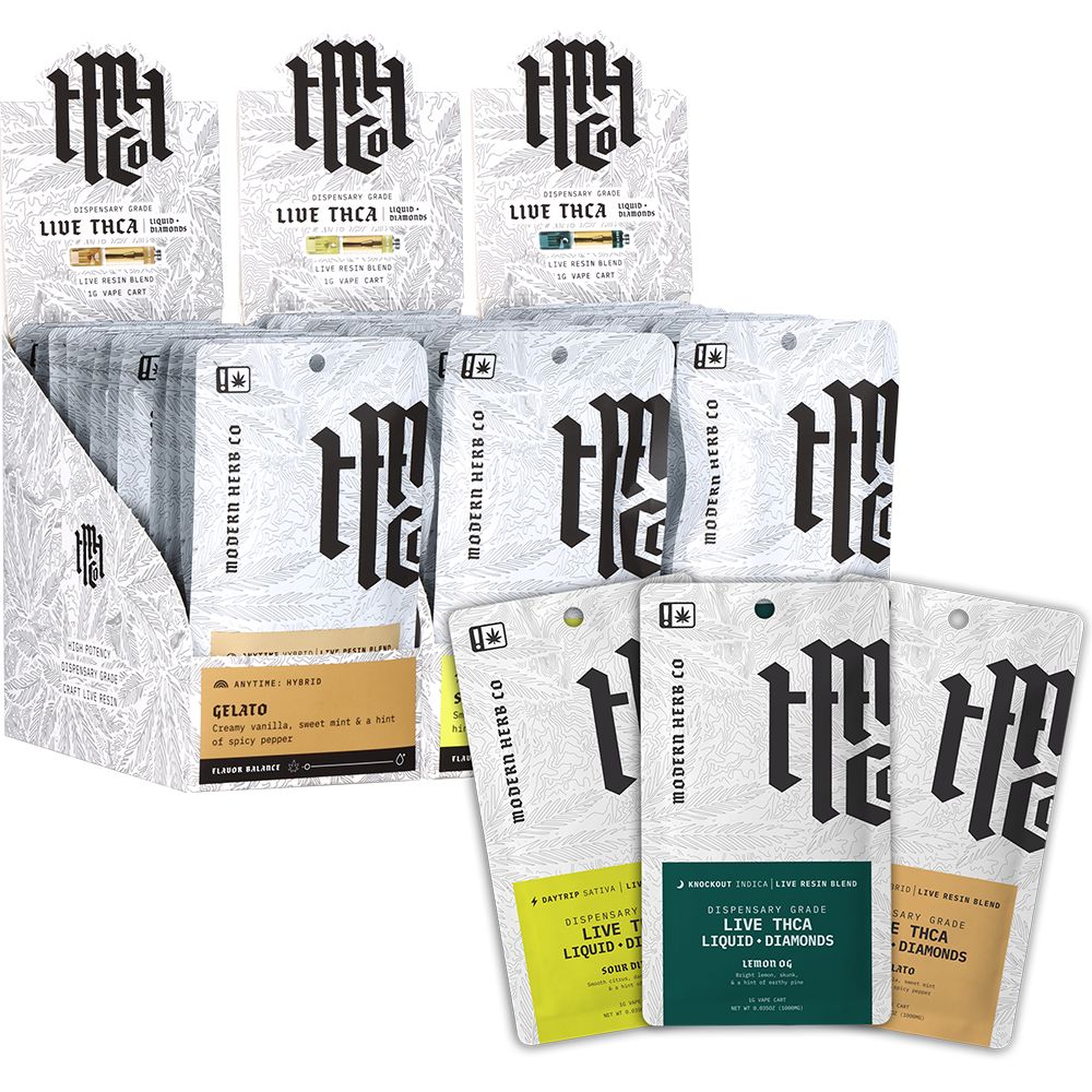 Modern Herb Co Liquid Diamonds THCA Cartridge - 1g 12ct by Smoke Drop | Buddy Brandz