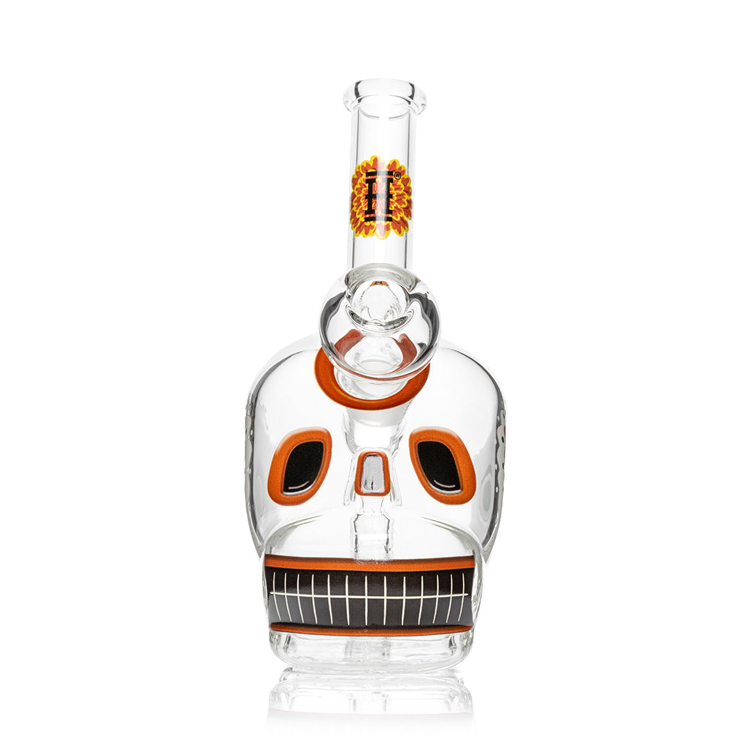 Dia De Los Muertos Skull Bong 6.1" by Smoke Drop - view 3 | Buddy Brandz