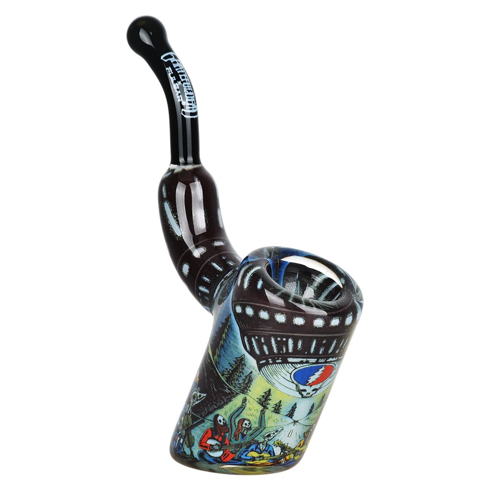 Grateful Dead x Pulsar Inside Print Bent Sherlock Pipe | 4" by Smoke Drop - view 20 | Buddy Brandz